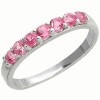 Rhodium Plated Pink Colour Cz Ring
